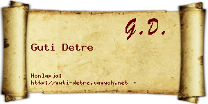Guti Detre névjegykártya